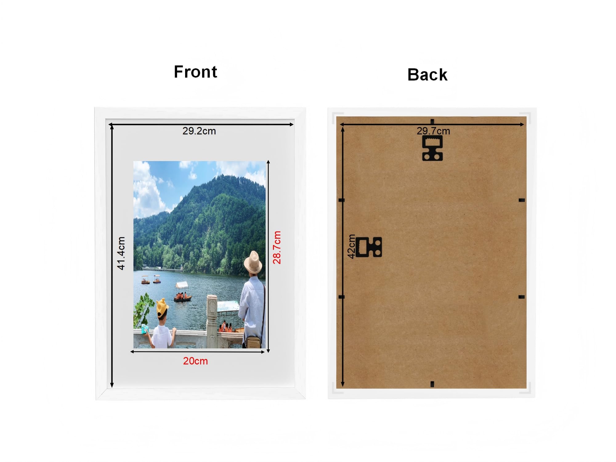 A3 Frame, Wooden Picture Frame 29.7 x 42 cm with A4 Mount and Plexiglass - Image 2