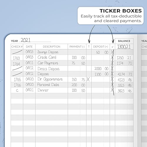 Miniatura 4 de Skyline Registro de cheques - Libro de registro contable para ingresos y gastos - Chequera de transacciones para pequeñas empresas - Cuaderno de