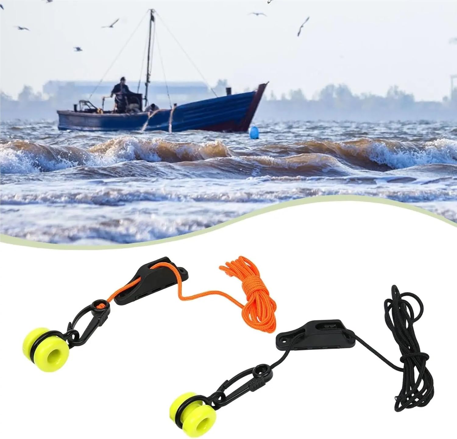 Fishing Downrigger Weight Snubber 2 Pcs Nylon Downrigger Weight Retriever Kit Easy Management Snap Cleat Fairlead Fishing Accessories for Offshore Trolling