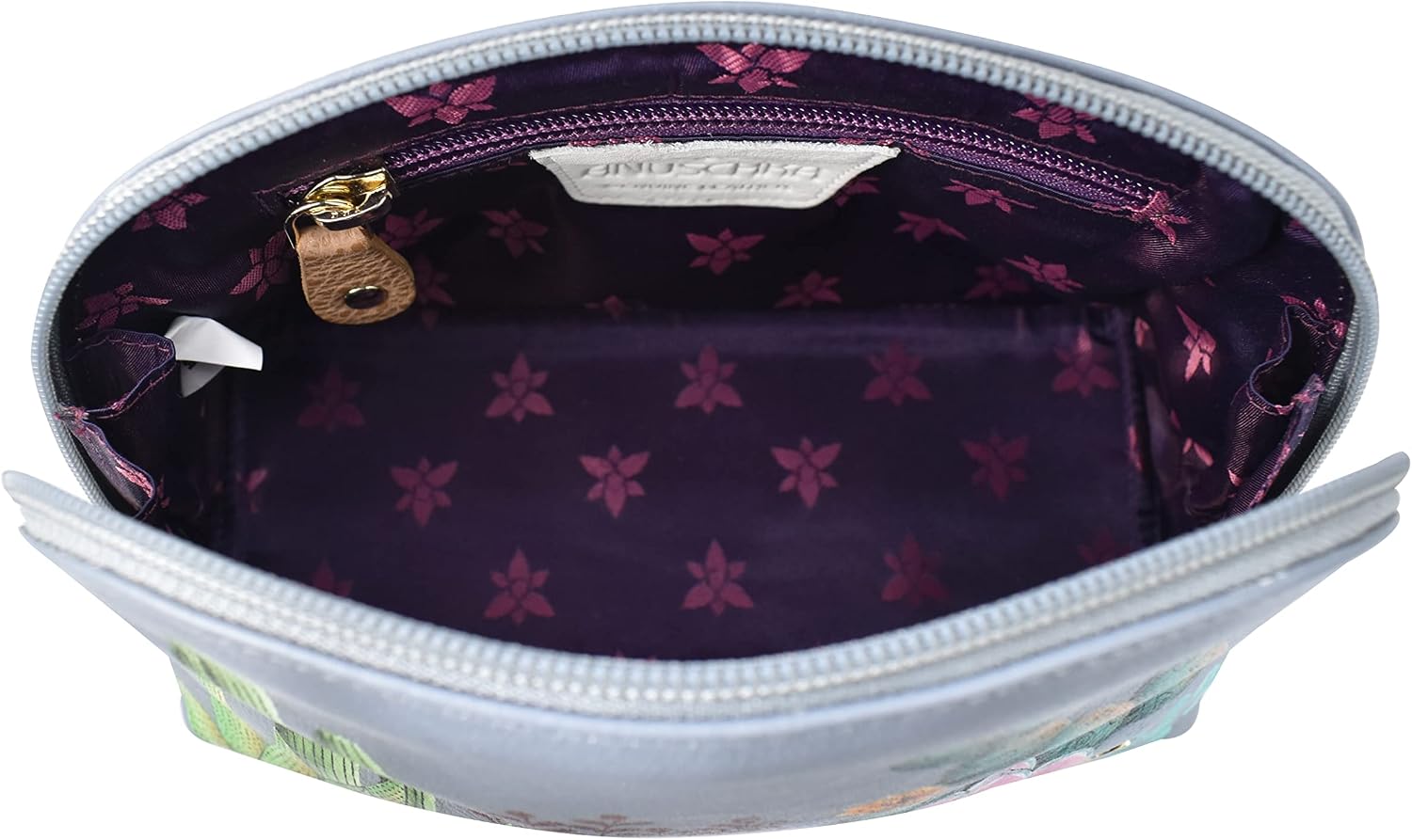 Anuschka Women’s Hand Painted Genuine Leather Large Cosmetic Pouch - Desert Garden
