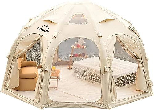 Coody  Rbm Outdoors KoalaHubOctopus - Tiendas inflables para acampar con gato de estufa, tienda de campaña inflable de lona de lujo para 2810