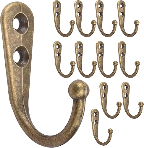 Alele 12 ganchos de pared de latón, gancho de una sola punta, ganchos de toalla para bata, zinc fundido a presión (gancho de una sola punta, 12