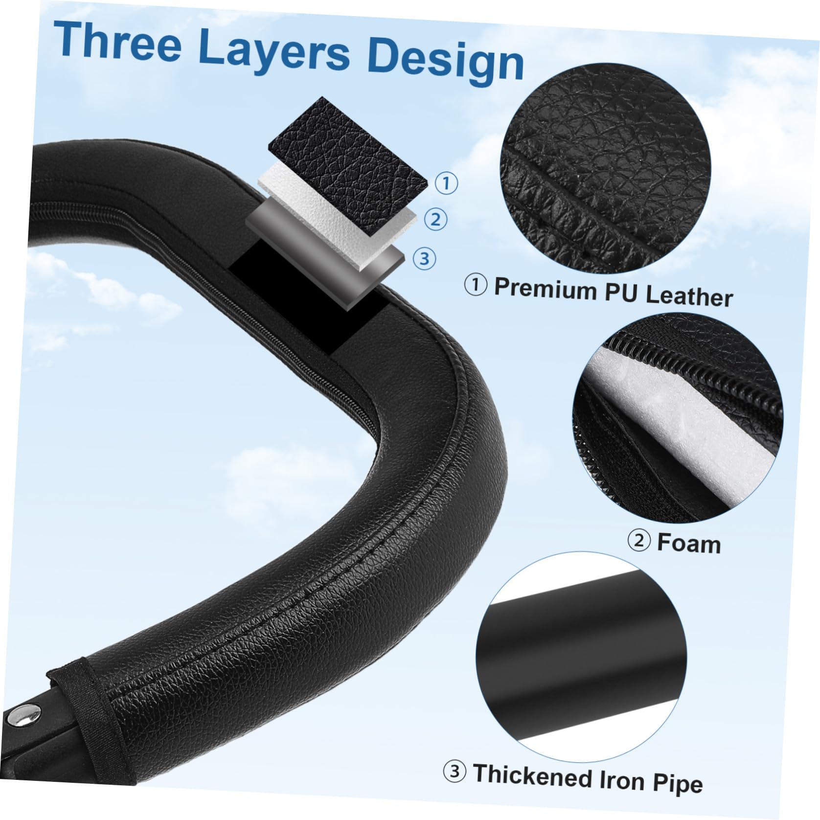 Barra de Apoyo para Cochecito Tubo de 3cm, Negro