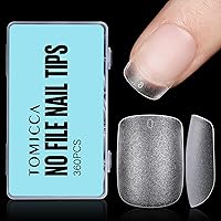 Vista 9 de TOMICCA Puntas de uñas extra cortas en forma de ataúd, 240 piezas de uñas postizas acrílicas de cobertura completa para manicura con extensión, 15