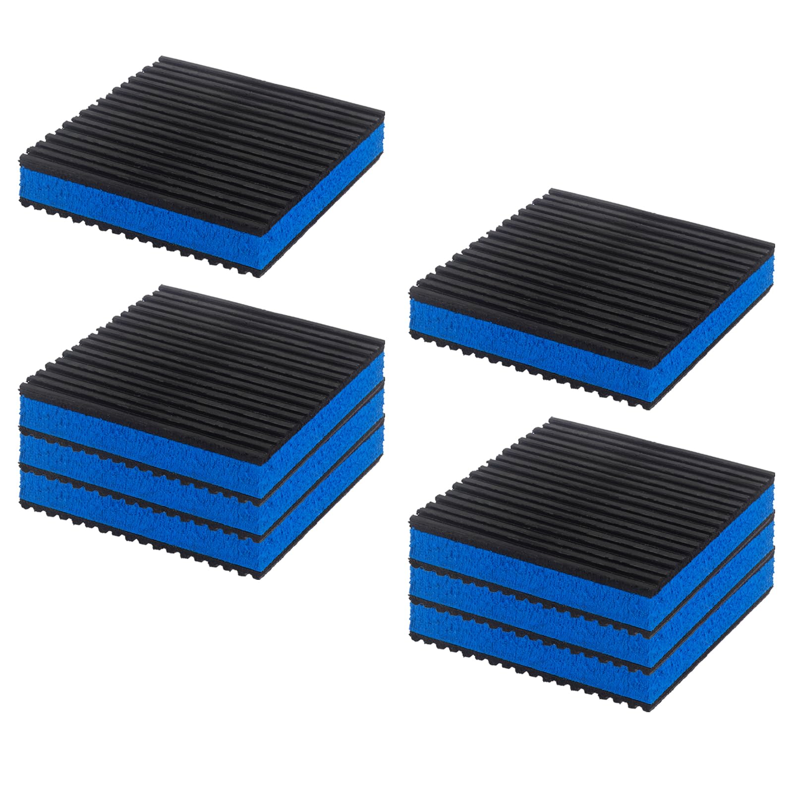 8 cuscinetti antivibrazione da 10,2 x 10,2 x 2,2 cm, tappetini in gomma a coste con centro EVA, resistenti cuscinetti in EVA blu per condizionatori d'aria, compressori, HVAC, tapis roulant