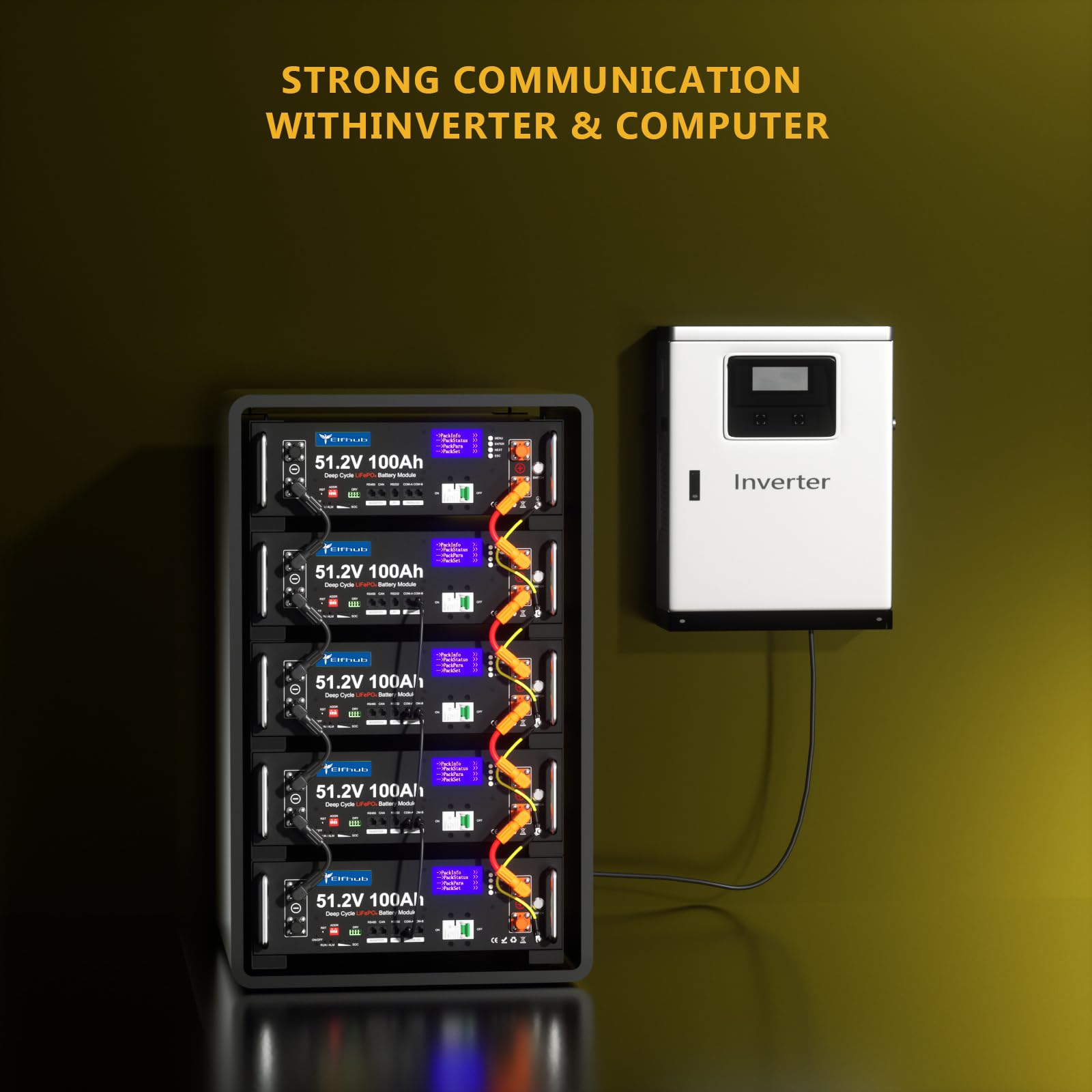 LiFePO4 48 V 100 Ah Bluetooth con 100 A BMS, 5,12 kWh 48 V batteria al litio supporto inverter di comunicazione per impianto solare, set completo, impianto fotovoltaico, camper