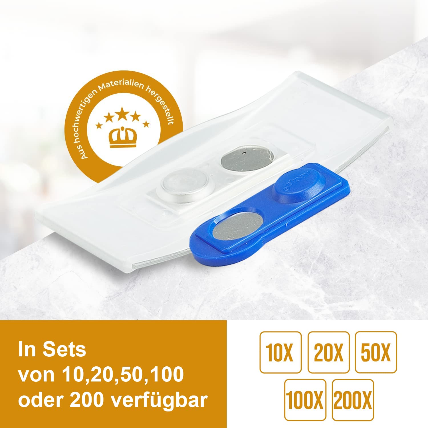 Ironix Naambordjes met dubbele magneet, naamlabels voor kleding 75 x 32 mm, naambordjes magneet voor beurzen, conferenties of presentaties, magneetborden om te beschrijven (10 stuks, rood