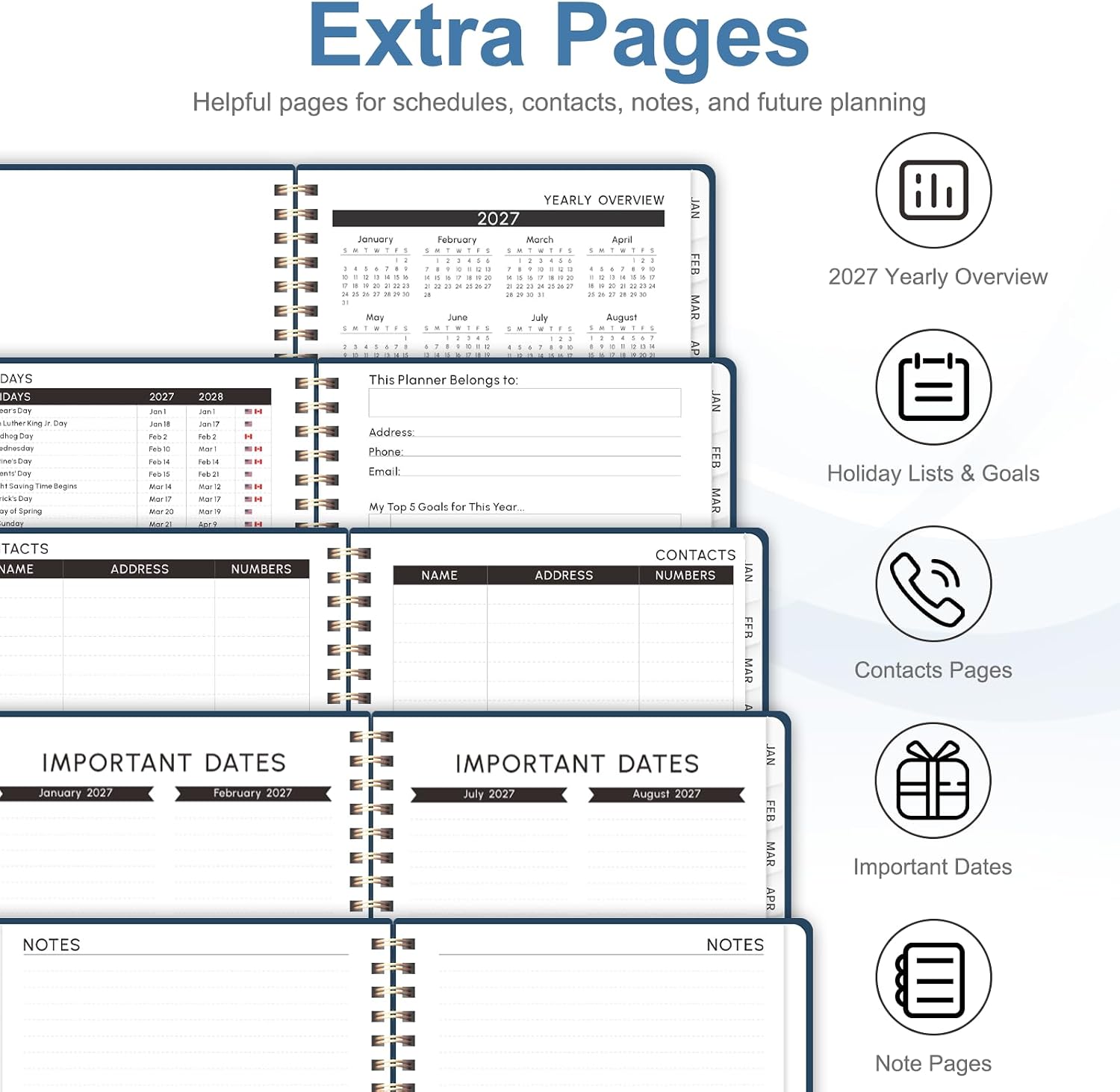 2027 Planner, Weekly and Monthly Calendar Planner Book, A5(6.3'' x 8.5'') image 5