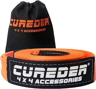 Cureder 3x30ft Tow Strap - 35,121 lb Break Strength Recovery Snatch Strap for Off-Road Trucks, Mud, Sand, Snow Extraction