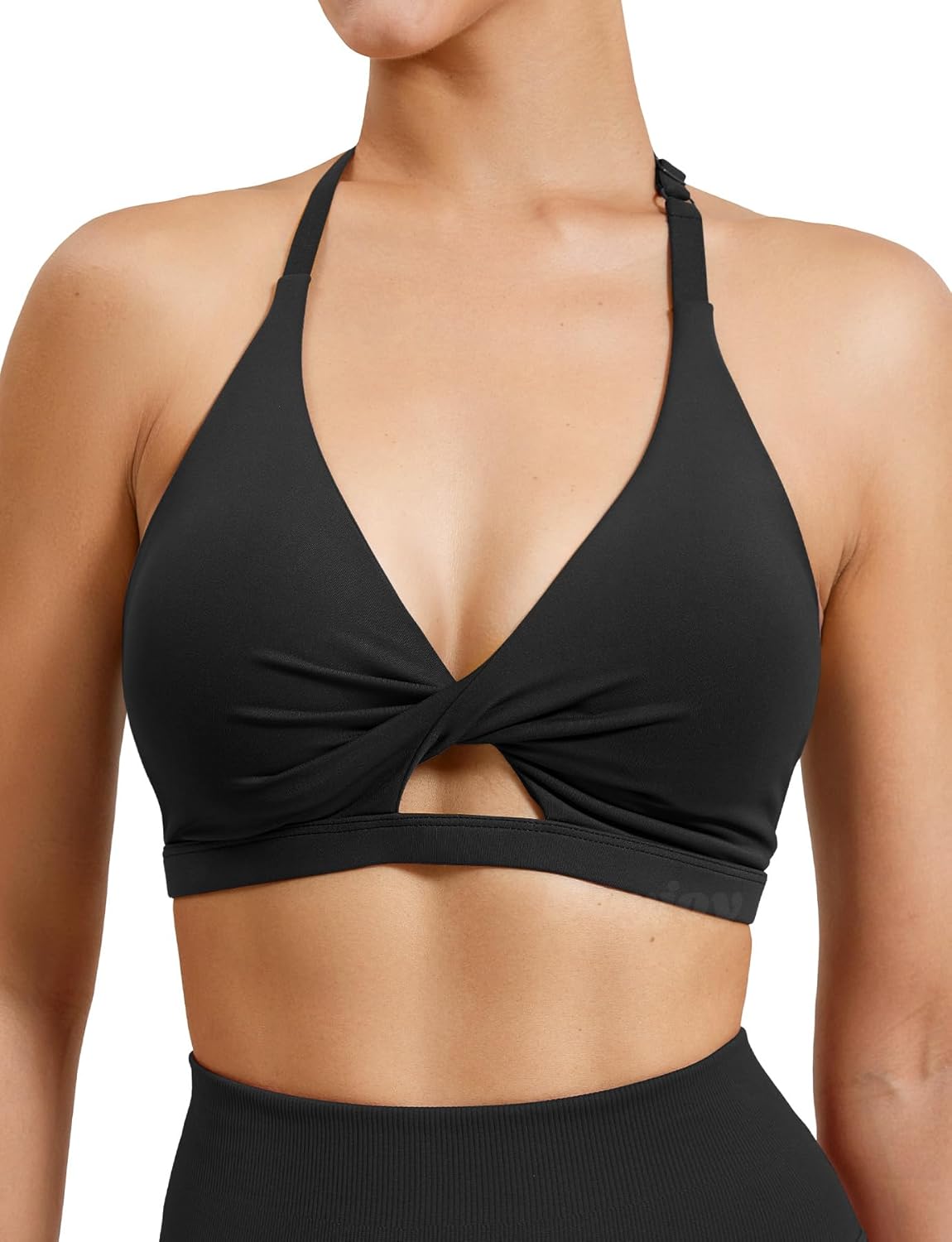 VOYJOY Workout Sports Bras for Women Padded Backless Strappy Fitness Wireless Gym Medium Impact Bra Yoga Crop Top - Image 2