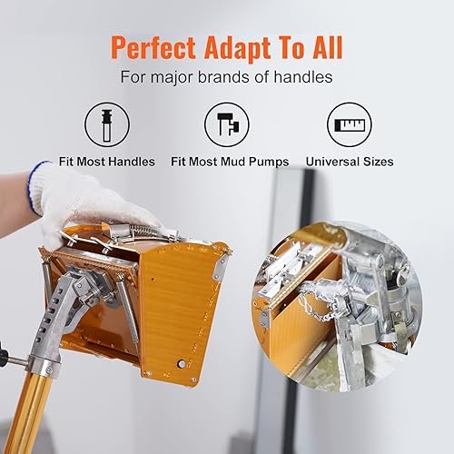 Miniatura 6 de VEVOR Caja plana para paneles de yeso, 10 pulgadas de ancho, limpieza rápida, caja de barro con acabado de aluminio para placas de yeso, cartón,