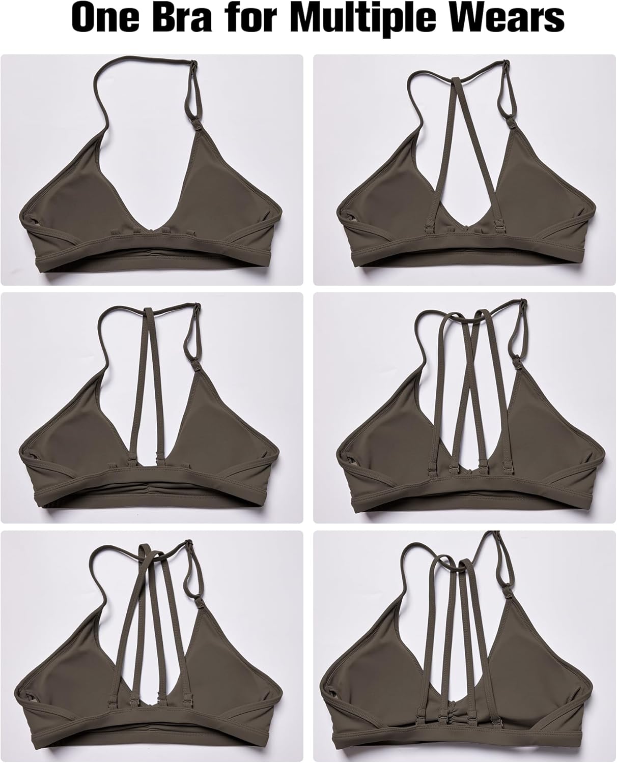 YEOREO Workout Sports Bras for Women Padded Strappy Open Back Gym Bra Light Impact Criss Cross Yoga Crop Top - Image 6