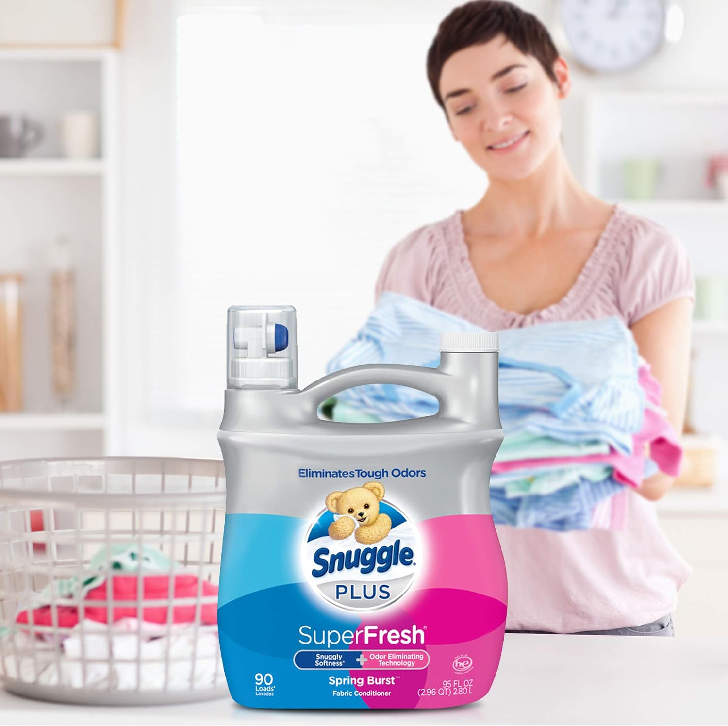 Snuggle Plus Super Fresh Liquid Spring Burst Fabric Softener, 95 Fluid Ounce