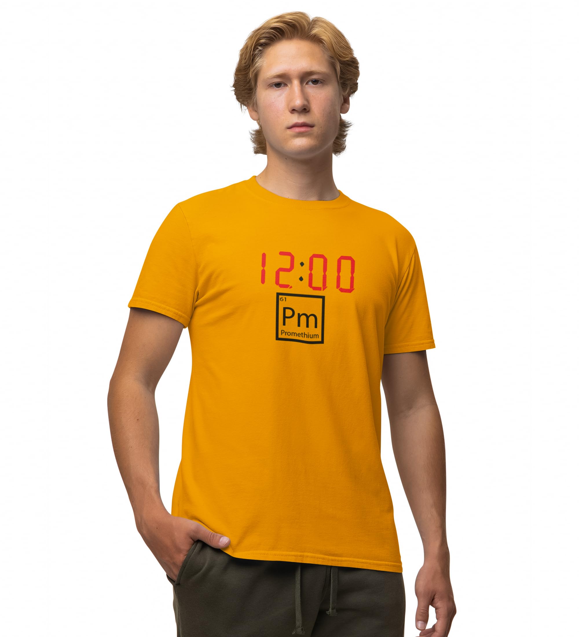 Agnish Creations 12;00 pm - Clothes for Mathematics Lover Yellow Round Neck Cotton Half Sleeved T-Shirt with Printed Graphics