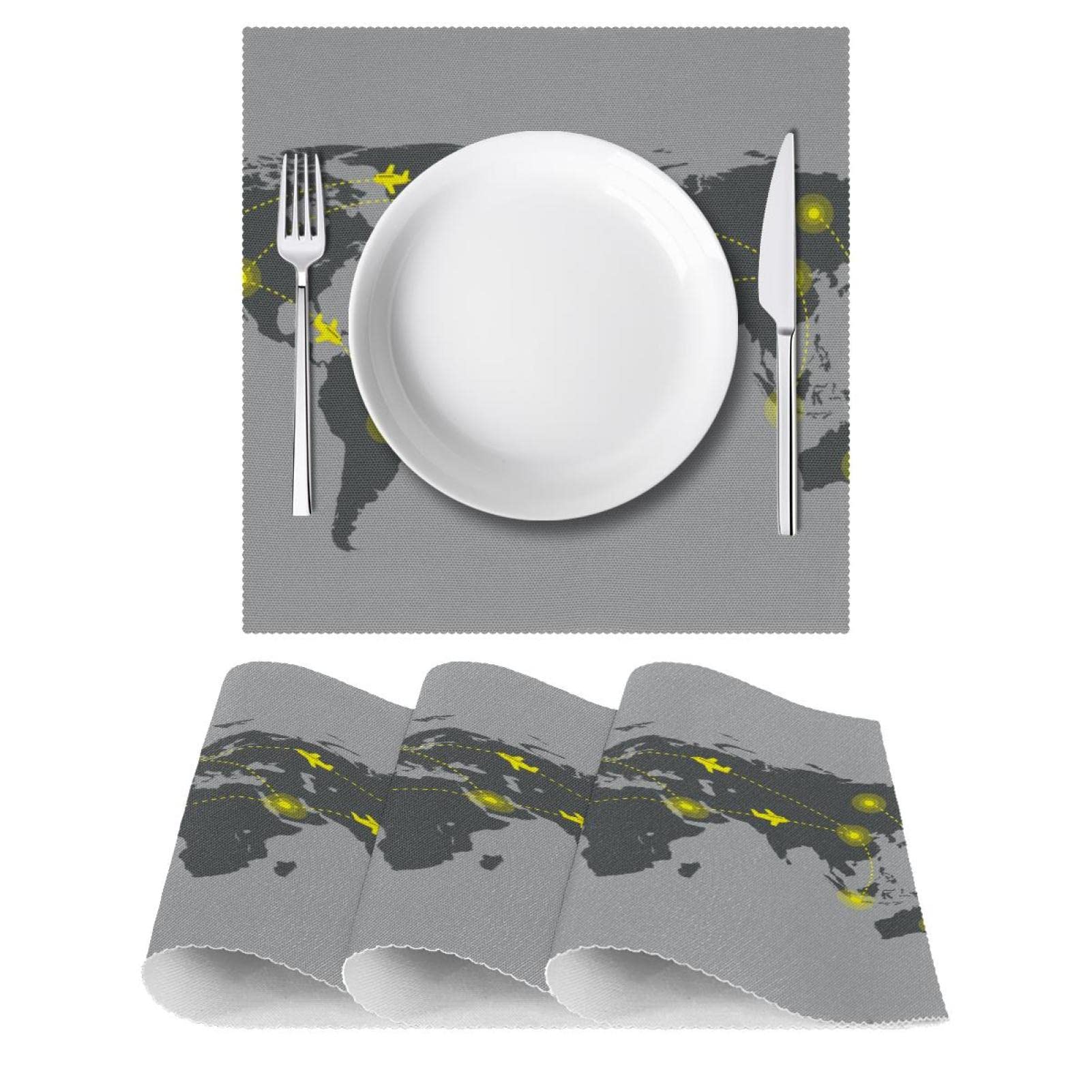 Platzdeckchen-Set, waschbar, rutschfest, hitzebeständig, für Esstisch, Küche, 30 x 30 cm, 4 Stück