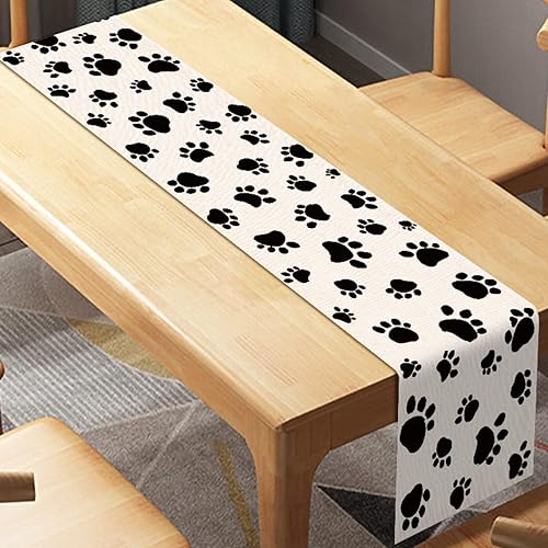 Miniatura 2 de Camino de mesa con estampado de perro y cachorros, para fiestas de cumpleaños y mascotas, para interiores y exteriores, decoración del hogar,