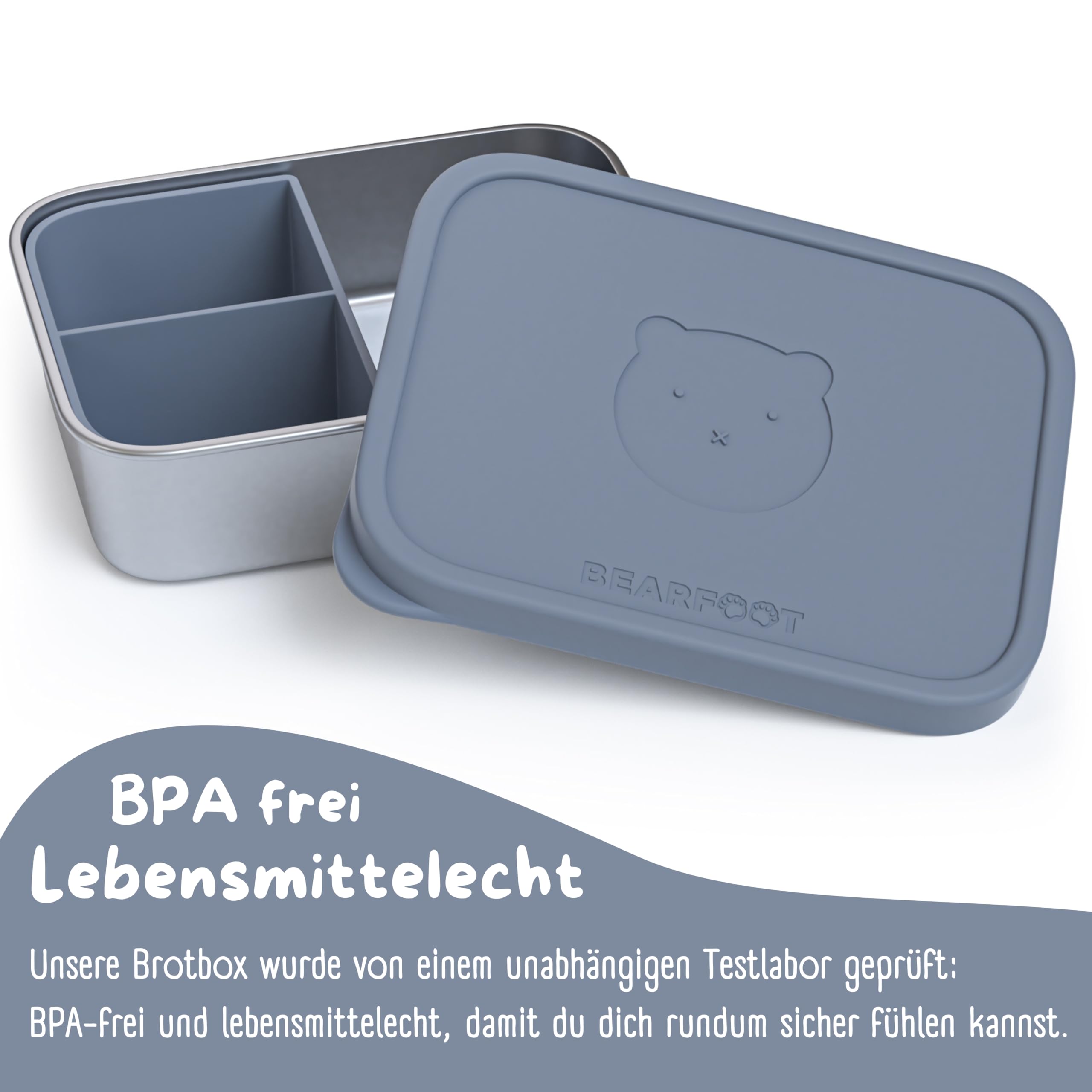 Edelstahl Brotdose Mit Silikondeckel - BPA Frei 700ML Bento Box