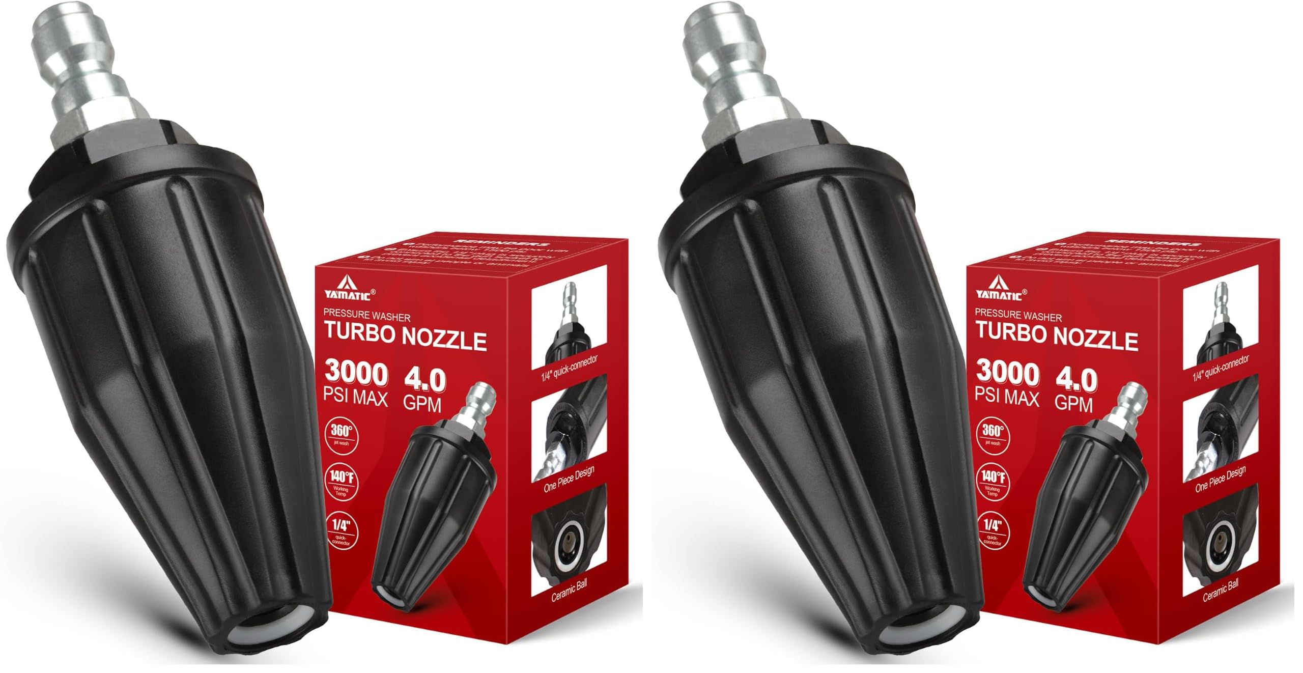 YAMATIC Pressure Washer Turbo Nozzle, 3000 PSI 4.0 GPM (Pack of 2)