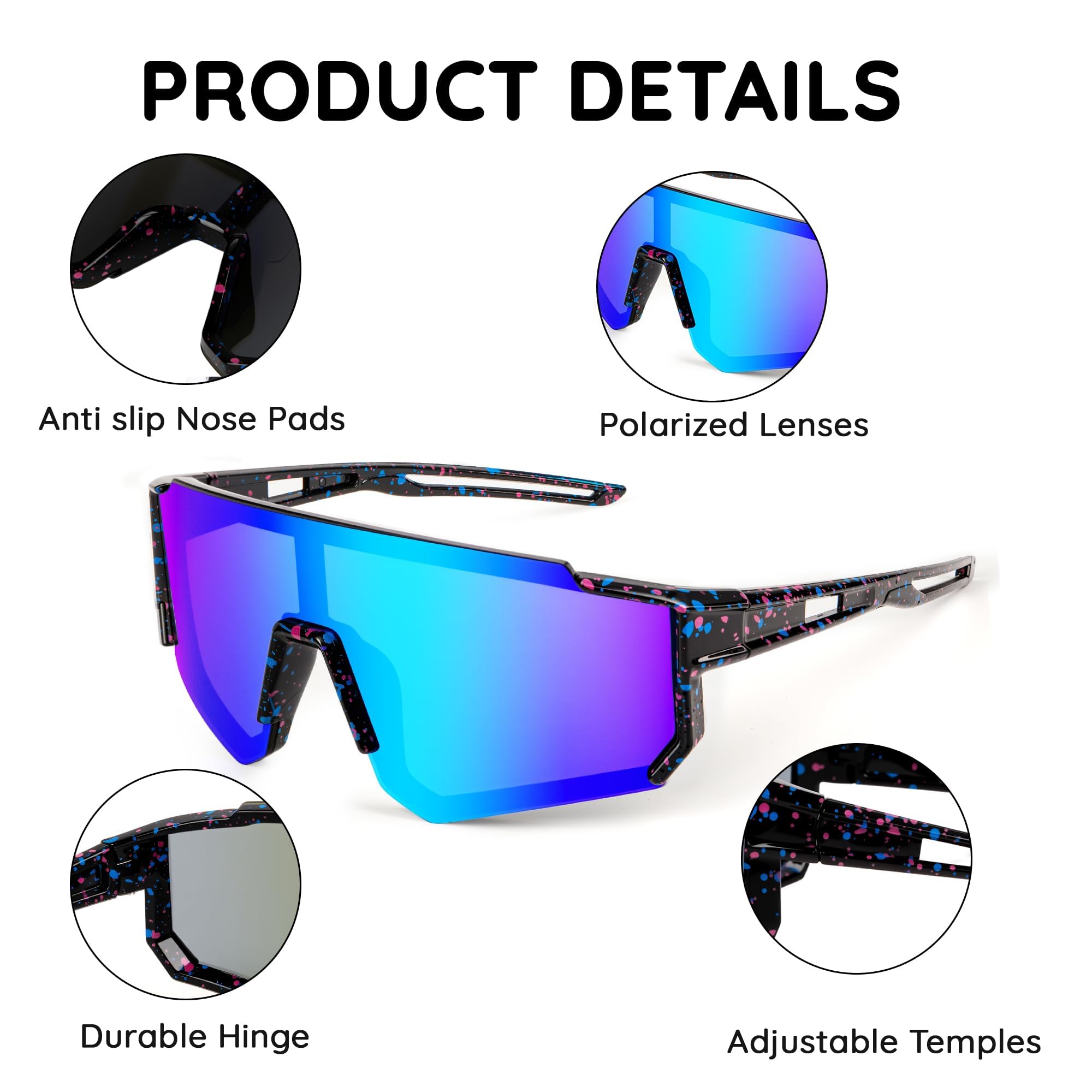 Gafas Ciclismo Niño, Gafas de Sol Infantiles, Gafas de Bicicleta para Niños, Protección UV 400 para Niños y Niñas para Deportes Al Aire Libre, Ciclismo, Tenis, Running