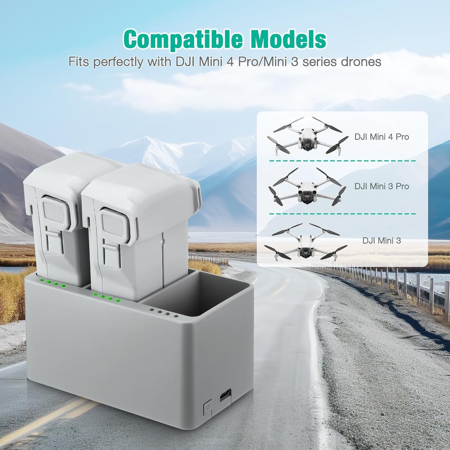 XITAIAN Centre de charge bidirectionnel pour DJI Mini 4 Pro, Mini 3/3 Pro Drone, Chargeur Hub 3 Batteries