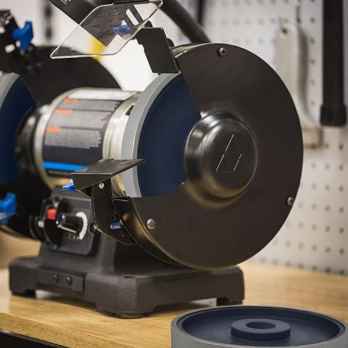 Miniatura 5 de Muela abrasiva de joyería lapidaria de diamante, diámetro de 6 x 1 pulgada de ancho, agujero de eje de 1 pulgada, muela abrasiva de diamante de