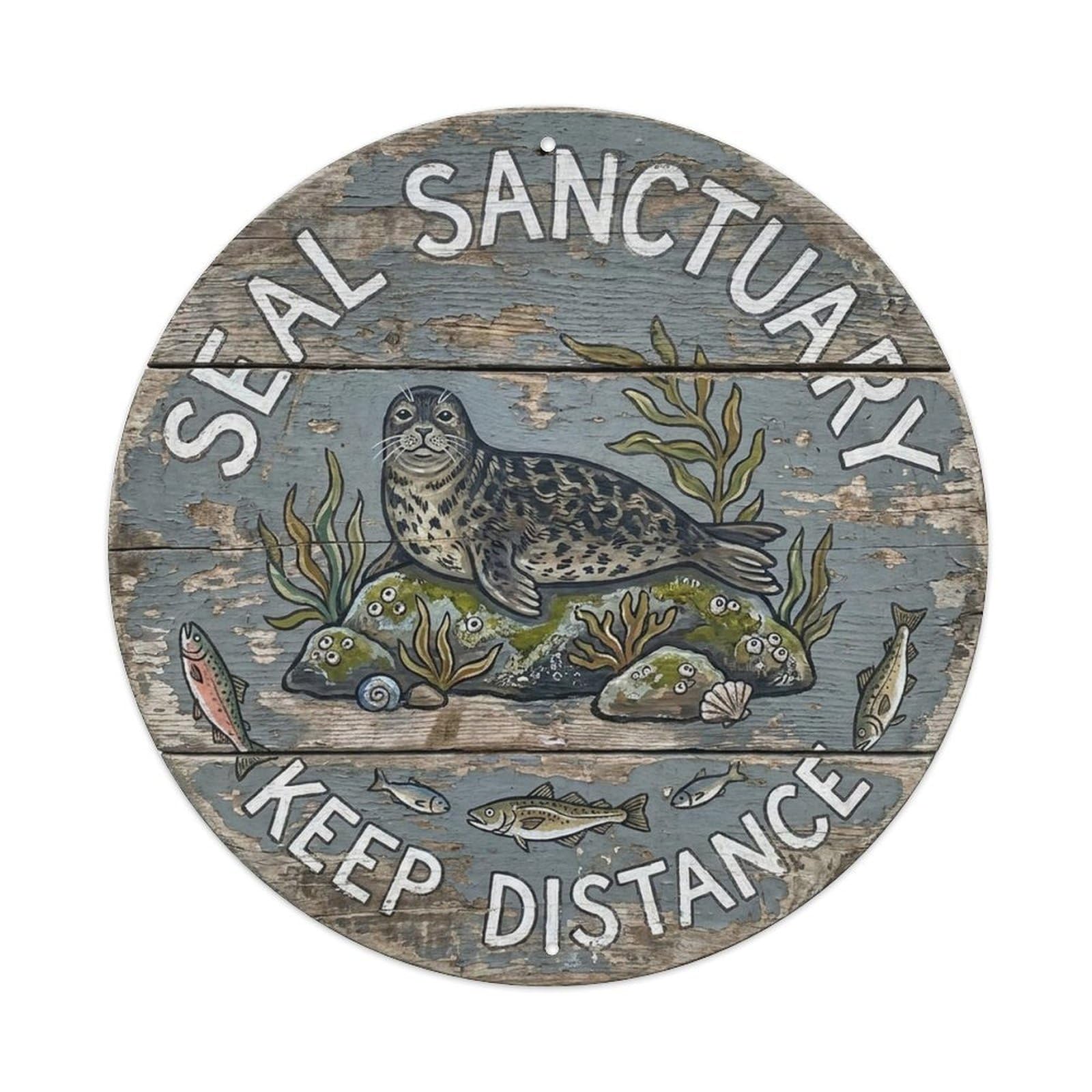 Seal Sanctuary Keep Distance Wildlife Notice Metal Tin Sign