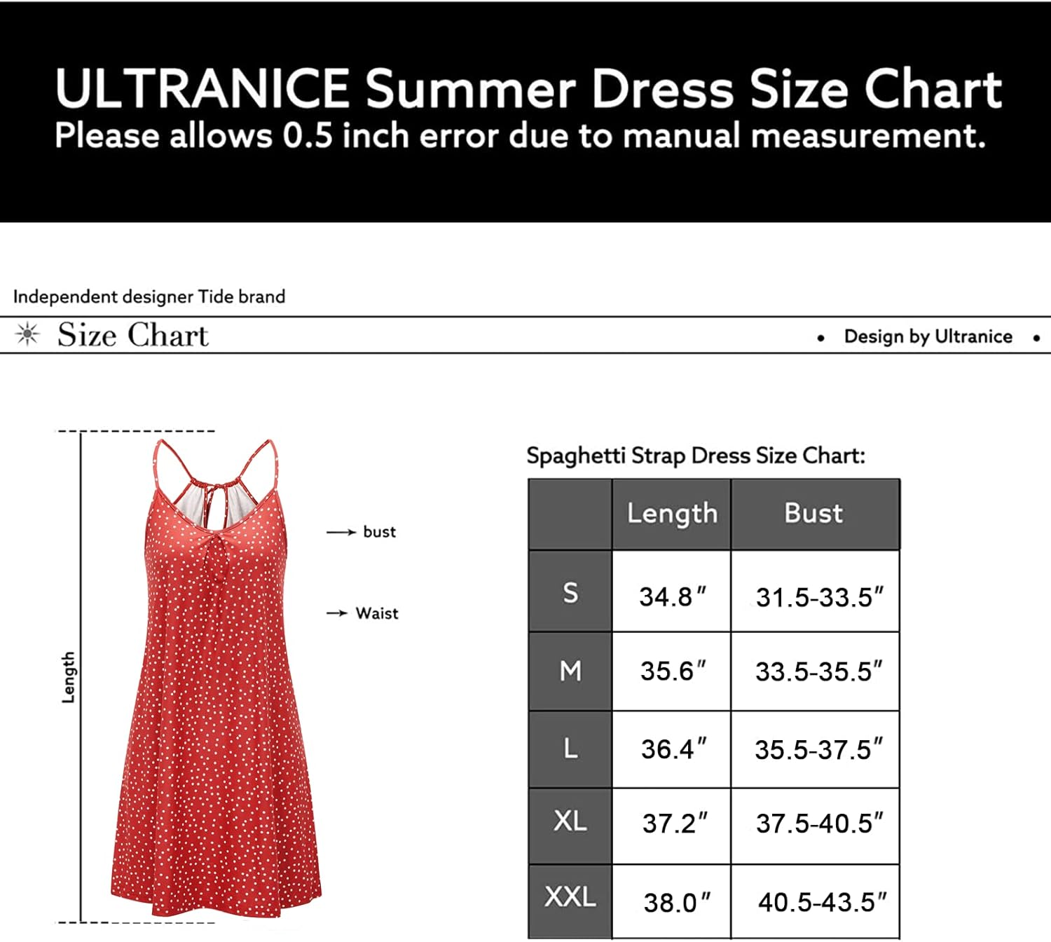 ULTRANICE Women's Summer Casual Beach Dresses V Neck Spaghetti Straps Polka Dot Backless Swing Mini Sun Dress(Floral I,XL) - Image 6