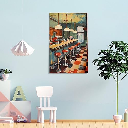Miniatura 4 de Vintage American Diner Prints Food And Drink Art Kitchen Posters 70s Retro Wall Art2 Canvas Painting Posters And Prints Wall Art Pictures for Living