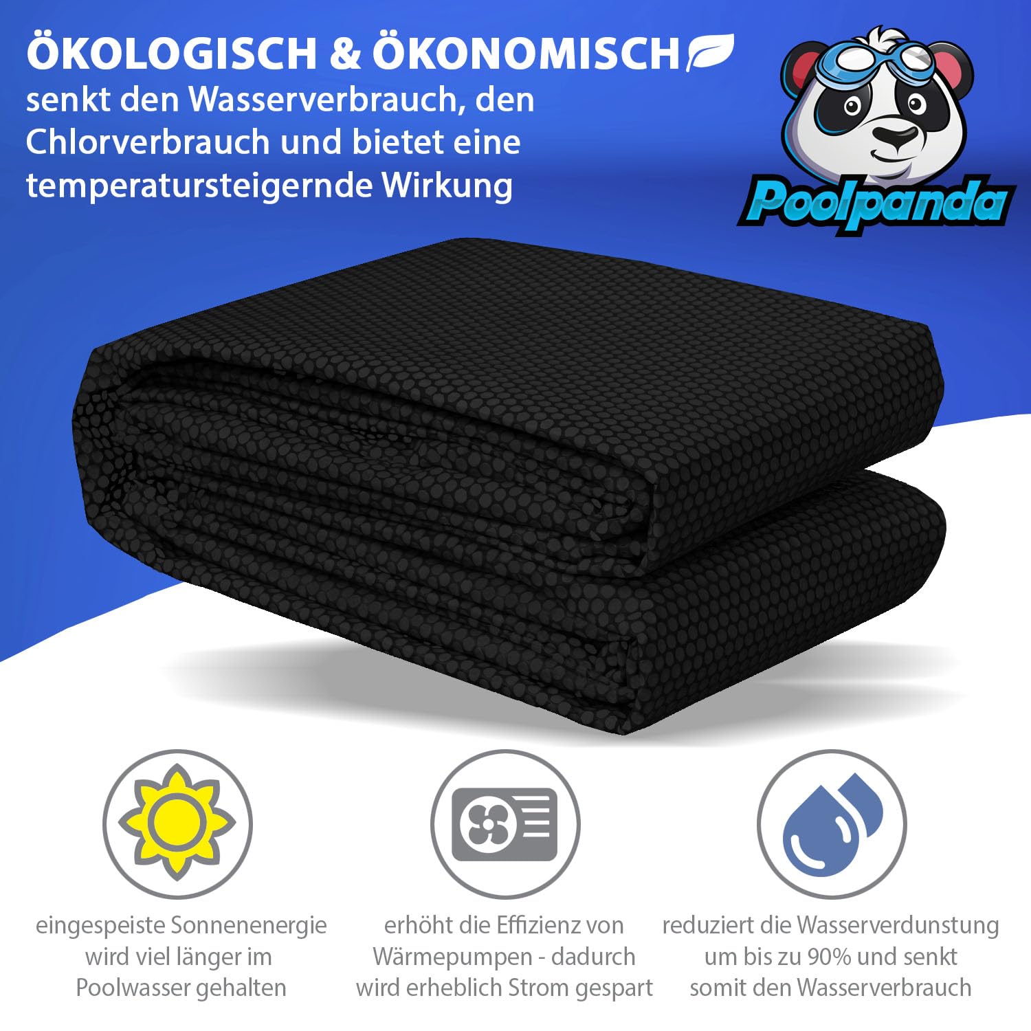 Poolpanda Solarfolie Eco 305 cm (Schwarz | 180my | rund)
