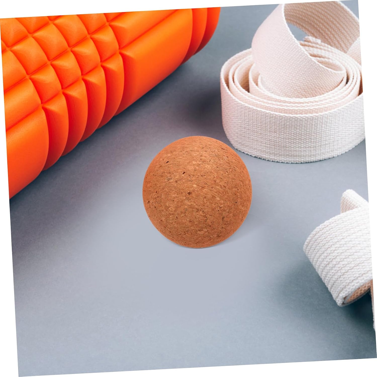 INOOMP 3pcs Portable Cork Massage Balls for Muscle Relief and Self-Massage, Soft Yoga Trigger Balls for Legs and Plantar, for Exercise and Relaxation