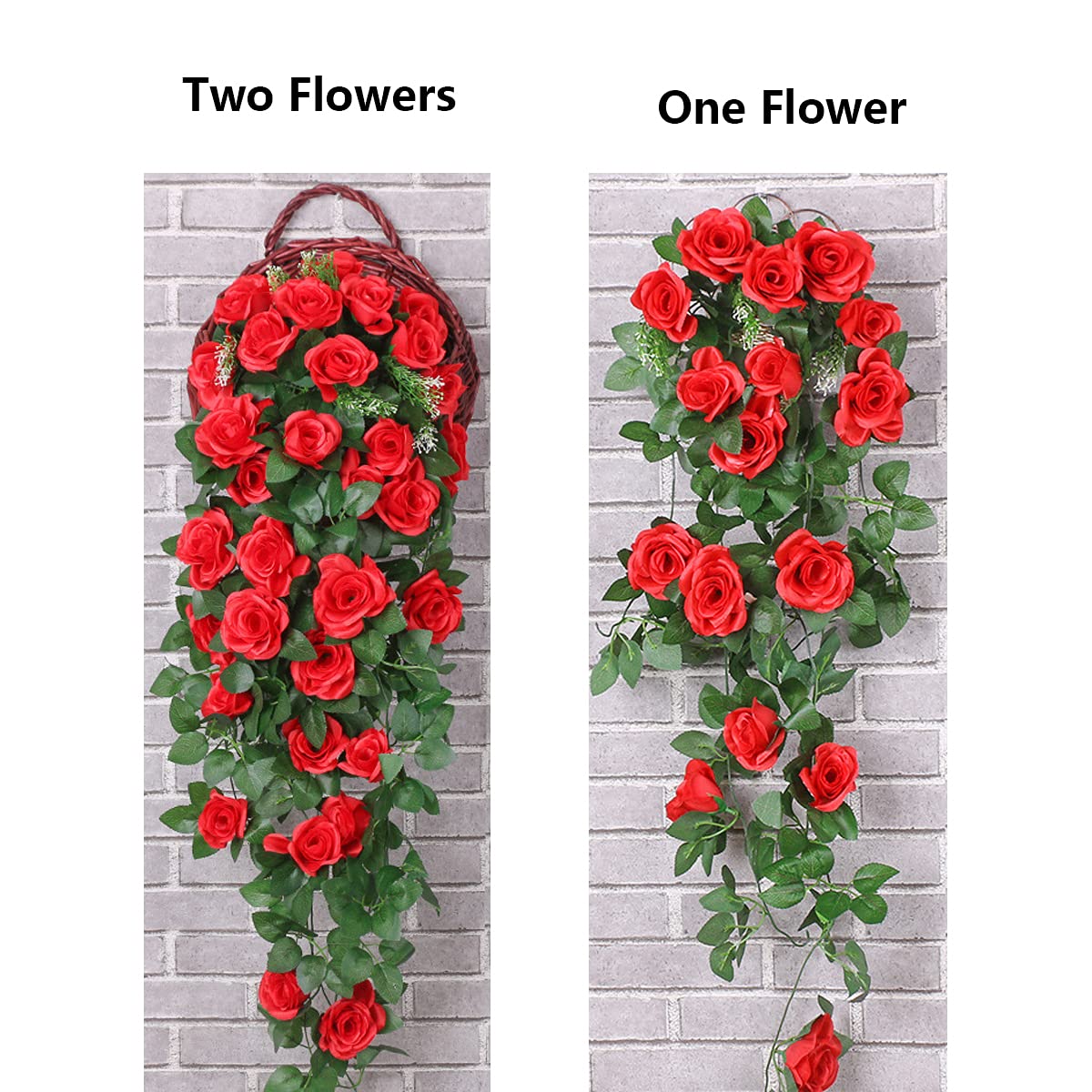 Ghirlanda Floreale In Rattan Con Rose E Peonie In Seta 200 Cm – Decorazione Da Parete Per Casa, Giardino E Matrimoni