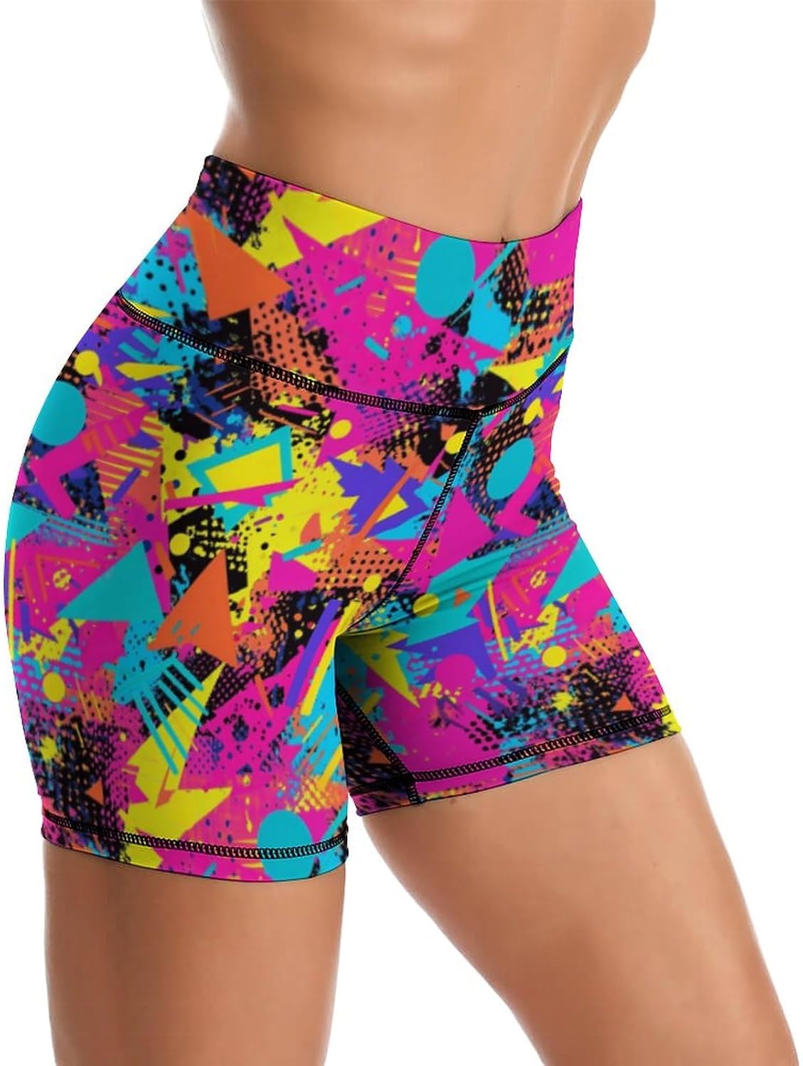 Yoga Shorts High Waisted Tummy Control Biker Shorts for Womens Athletic Running Workout Gym Tennis Shorts