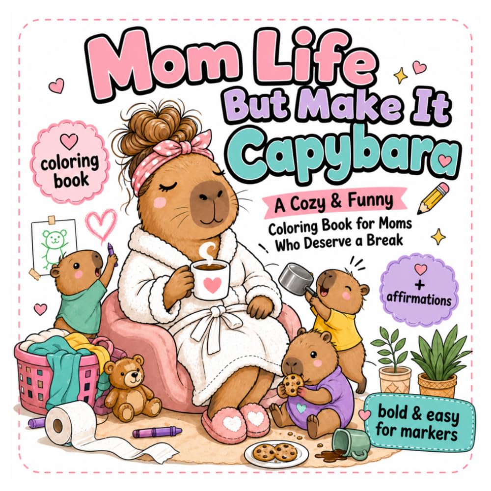 Mom Life But Make It Capybara: A Cozy & Funny Coloring Book for Moms Who Deserve a Break (Cozy Capybara Coloring Books)