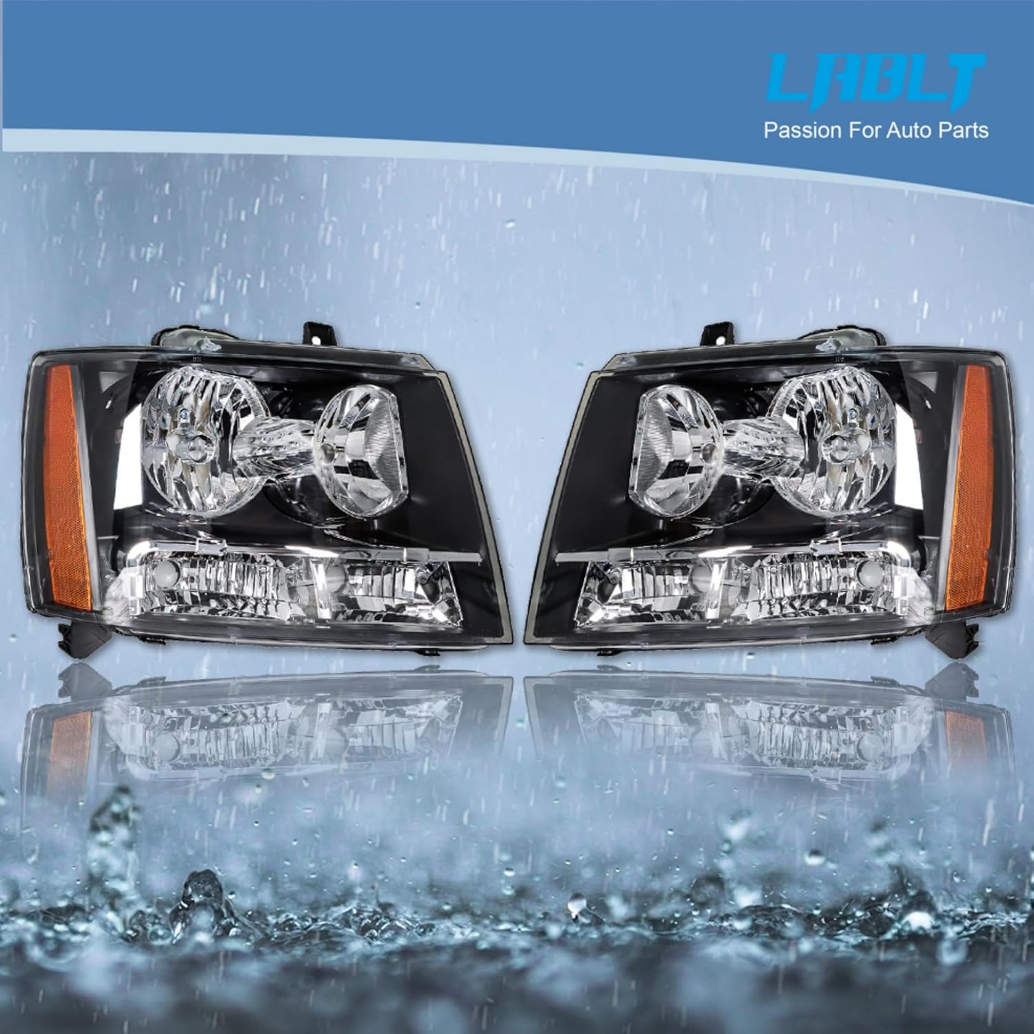 LABLT Headlights Front Head Lamps Replacement for 2007-2014 Avalanche Suburban Tahoe Headlight Assembly Pair Driver and Passenger Side