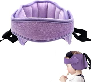 Adjustable Baby Car Seat Head Support Band, Baby Safety Car Seat Neck Relief Hold, Comfortable Head Hold Head Strap for Baby, Kids, Children, Purple