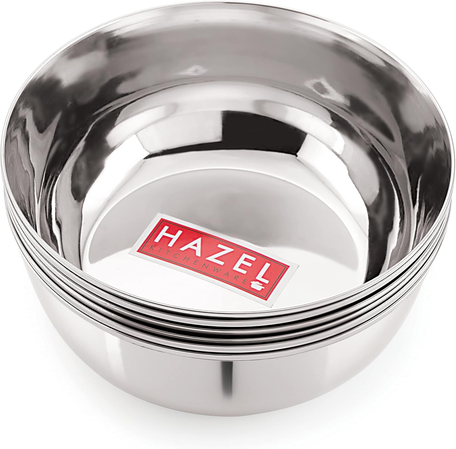 Hazel Steel Mixing Bowls Wati Set of 6, 18 cmX 7.5 cm, 1350 ml
