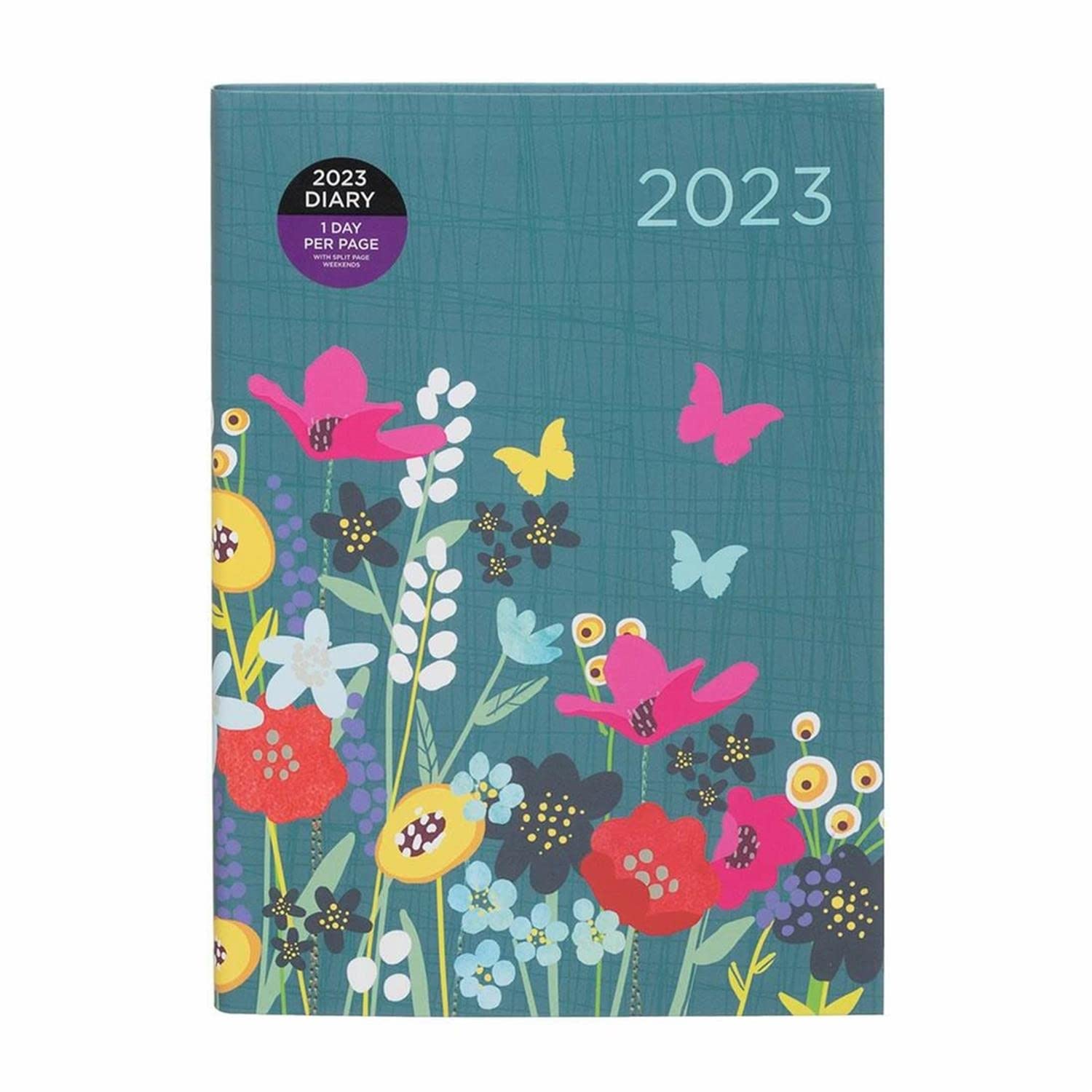 WHSmith 2023 A5 Diary Day to Page Butterfly Floral Flexi Diary Amazon