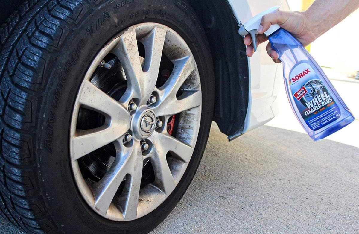 Sonax Wheel Cleaner Plus (25.4 oz) Bundle with Microfiber Cloth (3 Items)