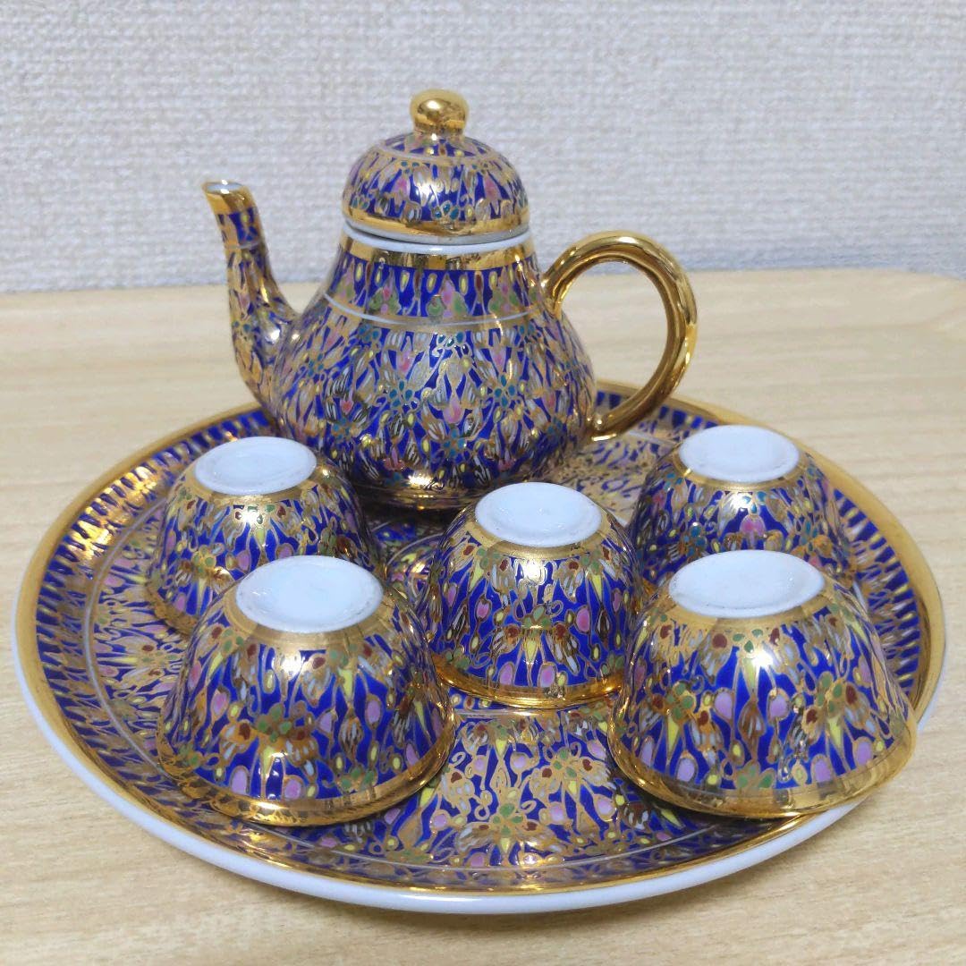 Amazon.co.jp: タイ ベンジャロン焼き ティーセット 茶器 陶器