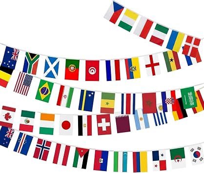 World Cup Bunting 2026, Decorations 2026, World Cup Flags Bunting 2026, Premium Double-Sided Banner for Football Events and Celebrations