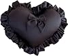 MOJUN Black Heart Pillow, Soft Heart Shaped Pillow with Bow Ruffle Design Love Room Decor Pillows for Sofa Bed Chair Cute Heart Shaped Throw Pillow Cushion for Bedroom Living Room