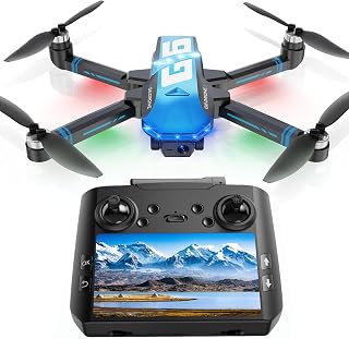 Drohne mit Kamera 4K Professional für Erwachsene Kinder Anfänger,FPV RC Drone,Foldable Quadrocopter,4.5''HD-Bildschirm,Brushless Motor,2 Akkus,5G-Fernübertragung,8G SD-Karte,Live Video,Under 249g,C0