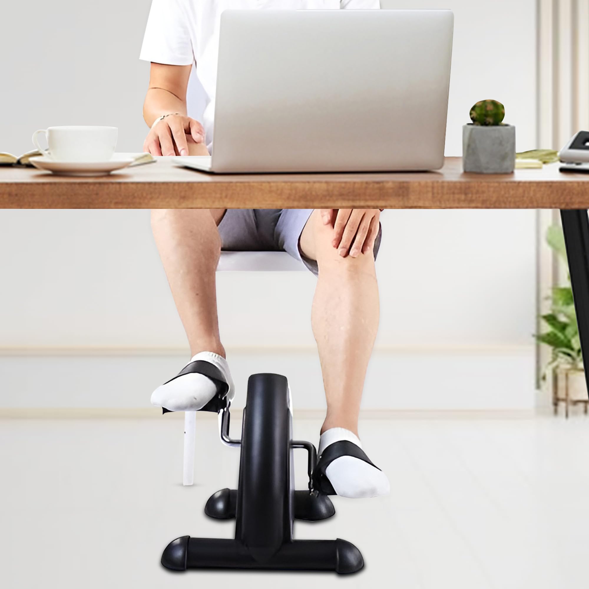 Bicicletta da Ufficio - Bicicletta da Seduta - Cyclette per Allenamento a Casa - Cyclette per Mobilità - Display LCD - Bicicletta Fitness - Nero