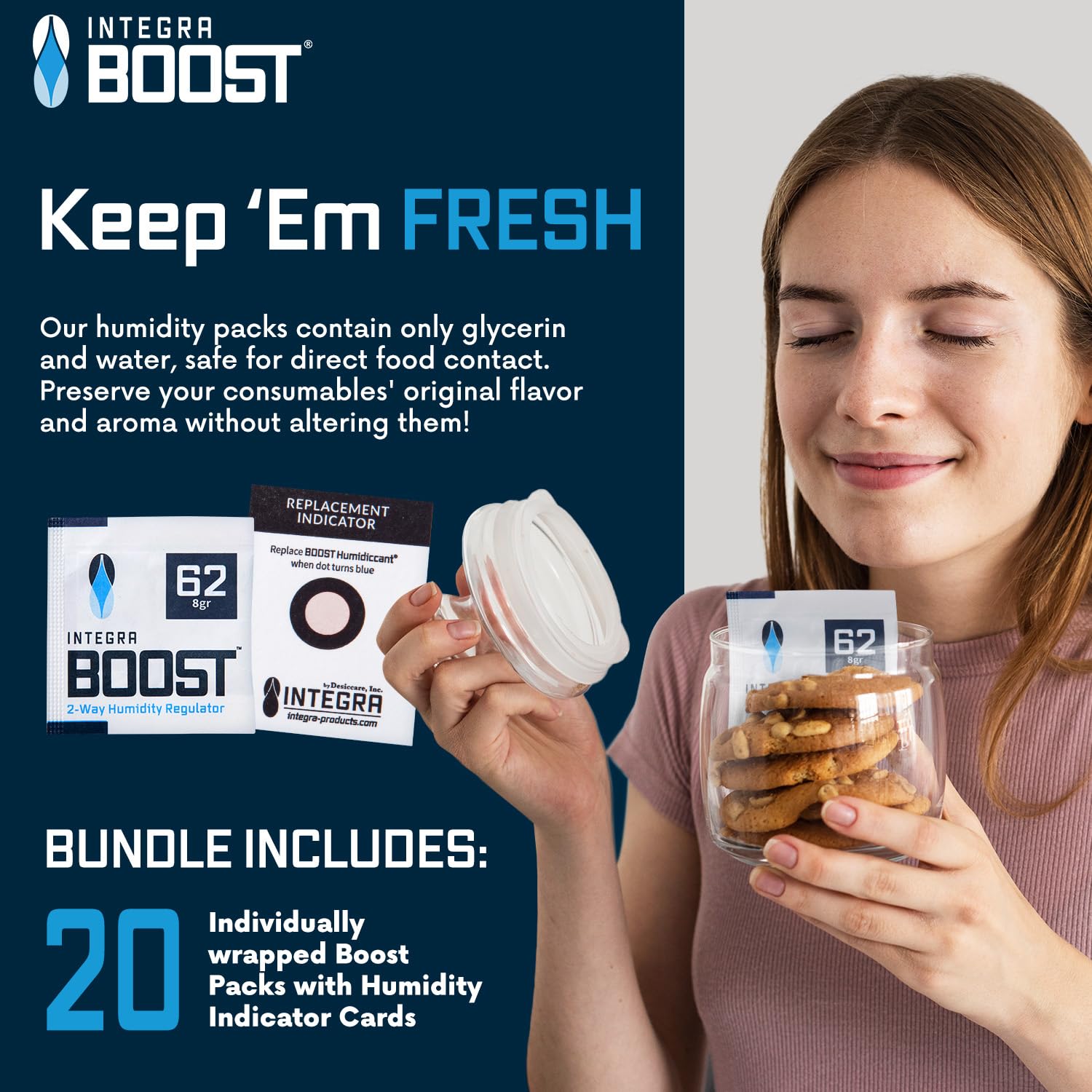 Integra Boost pack next to jars showing capacity