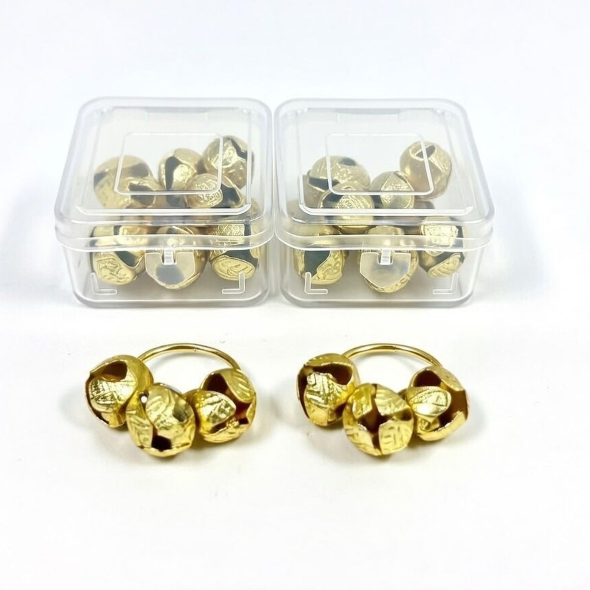 the home roots high sound ghungroo bells finger ring | musical clapping ring for pooja, aarti, bhajan, ganapati & navratri festivals | ideal for temple use & gifting | pack of 1 pair (2 pcs)