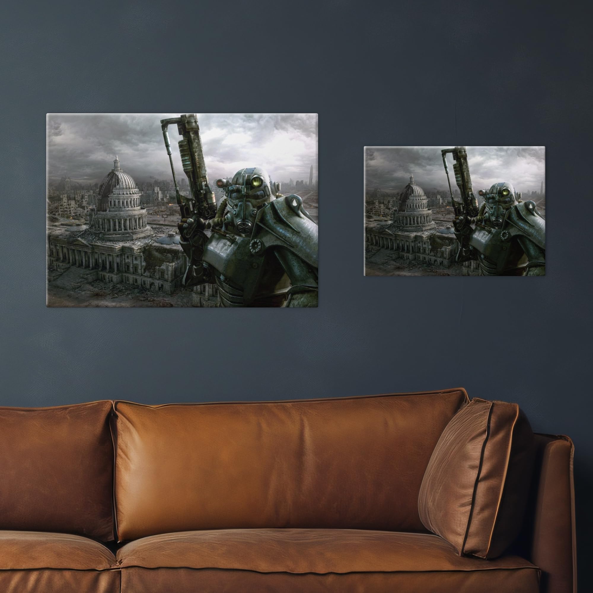 Displate - Póster de Metal - Montado con Imán - Fallout - Mech Suit Horizontal
