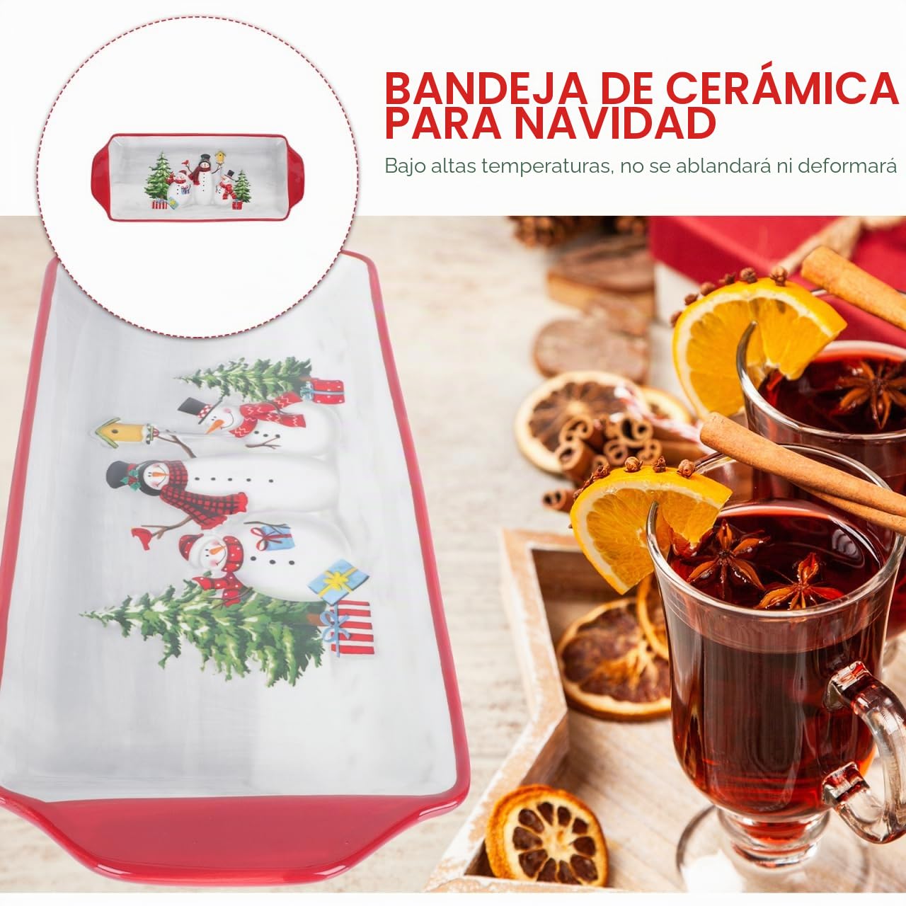 Alipis 1 Pc Servilletero Plato De Postre De Cerámica Platos De Navidad para Servir Plato De Feliz Navidad Bandeja De Nueces Bandeja para Servir Papa Noel Estante De La Joyería Arroz