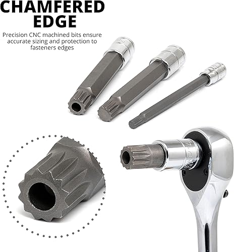 Miniatura 9 de NEIKO 10078A XZN - Juego de llaves de punta estriada triple cuadrada XZN  11 piezas largas y cortas  12 puntos  Acero crV