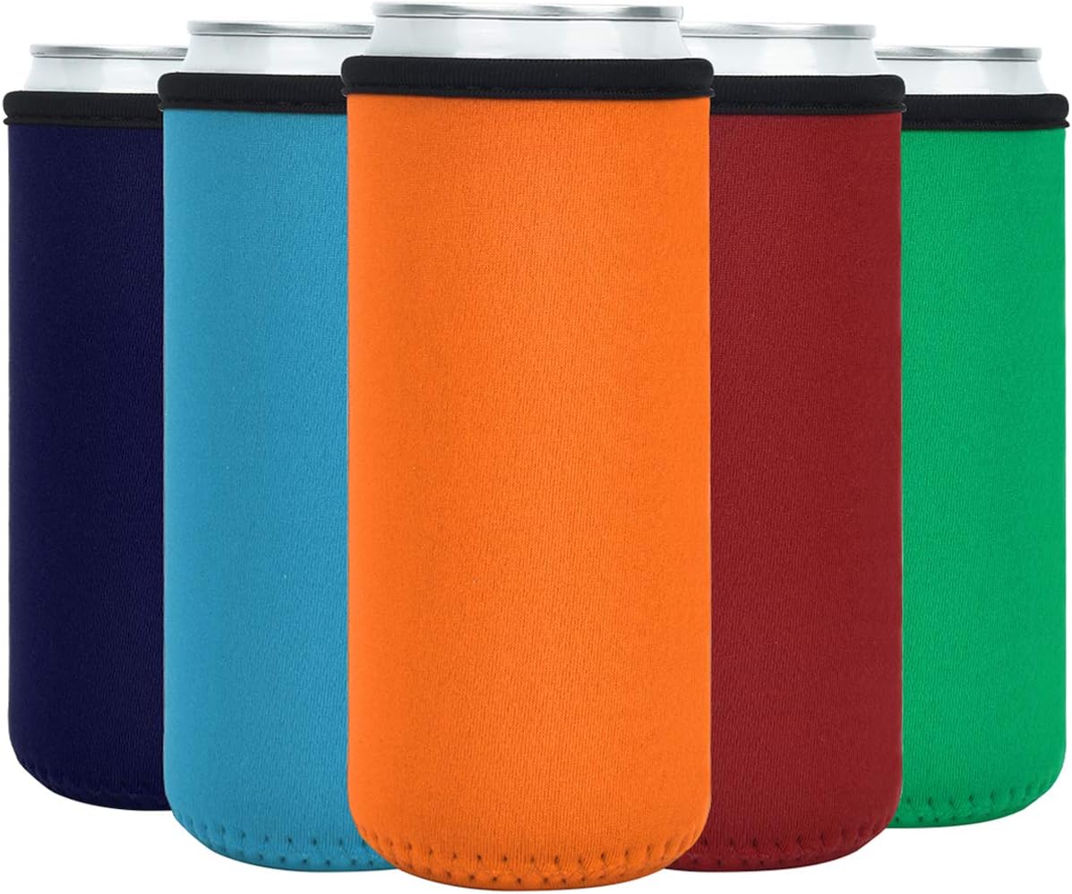 Slim Can Cooler Sleeves, 12oz Skinny Blank Neoprene Beer