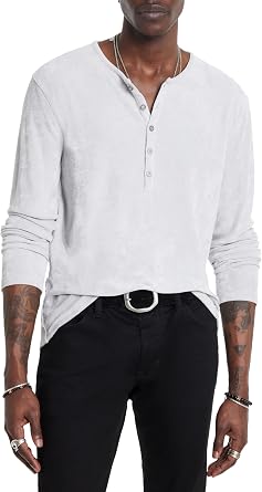 John Varvatos Rosario Henley Grey Mist XS